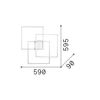 Applique/plafonnier FRAME avec 3 carrés en profilé aluminium plat Led finition Noir mat 