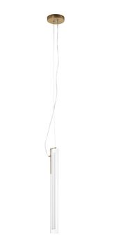Suspension verticale tube verre LED laiton Mat série OSLO
