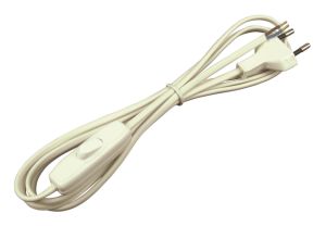 Cordon d'alimentation pied de lampe Blanc 2m avec interrupteur