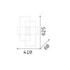 Applique/plafonnier FRAME avec 3 rectangles en profilé aluminium plat Led finition Noir mat 