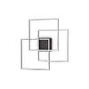 Applique/plafonnier FRAME avec 3 carrés en profilé aluminium plat Led finition Noir mat 