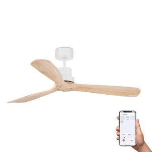Ventilateur plafond LANTAU bois clair– Moteur DC silencieux – 6 vitesses – Télécommande – Smart Wiz– Été/hive