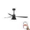 AMELIA CONE LED ventilateur plafond noir connecté TUYA et télécommande, 6 vitesses, pour pièces 17–28 m²