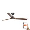 Ventilateur de Plafond HEYWOOD L – Faro – Bois Foncé, DC Silencieux, app TUYA et Télécommande
