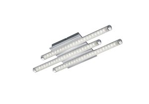 Plafonnier Led chrome à 3 tubes granités et givrés STREET