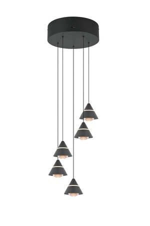 Suspension Ronde ROMEO Noir Mat 5 Cônes (Lift Me) - 337030532