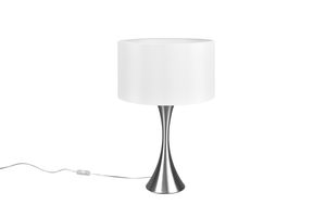 Lampe à poser SABIA nickel mat et abat-jour blanc de TrioLighting