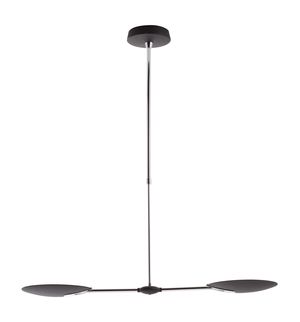 Lustre SIONE télescopique 2 coupes Led noir mat et chrome