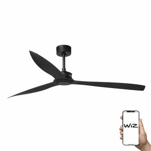 Ventilateur de plafond Just FAN XL noir mat connecté WIz et télécommande