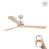 Ventilateur de plafond LANTAU XL nickel et pin connecté Tuya+télécommande