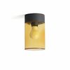 Plafonnier cylindrique KILA 200 verre ambré finition Anthracite et ambre