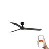 Ventilateur de plafond RUDDER L noir/bois connecté Tuya+télécommande