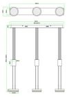 Lustre monte et baisse nickel mat 3 têtes FRANKLIN de TrioLighting