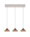 Suspension LAGUNA 3 Cônes LED Café L70cm - 336210365