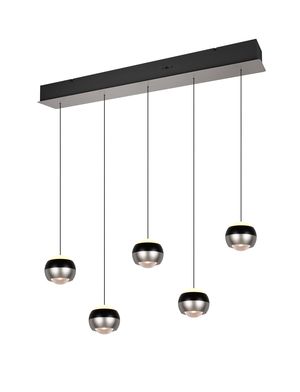 Lustre à 5 têtes ORBIT finition Noir mat et nickel mat