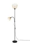 Lampadaire HAVAL grillagé avec liseuse articulée Métal Noir et doré mat 15+10W max.