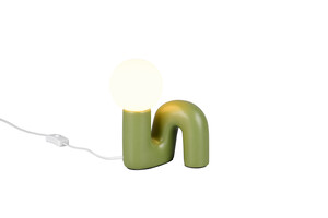 Lampe de Table QUINN Céramique Vert Olive Design Sculptural - R56821015