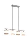 Lustre DAVOS chrome et blanc avec 4 abat-jour de TrioLighting