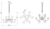 Lustre chandelier  blanc 9 branches ELSA de TrioLighting