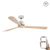 Ventilateur de plafond LANTAU XL nickel et pin connecté Wiz+télécommande