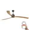 Ventilateur plafond KAUAI XXL marron/bois avec télécommande connecté TUYA