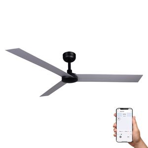 Ventilateur de plafond CRUISER XL noir/alu connecté Wiz et télécommande