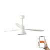 AMELIA CONE LED ventilateur plafond blanc connecté TUYA et télécommande, 6 vitesses, pour pièces 17–28 m²