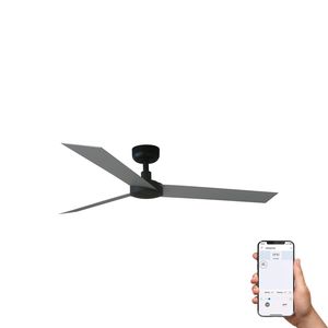 Ventilateur de plafond CRUISER L noir/alu connecté WIZ et télécommande