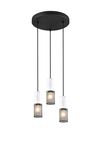 Suspension blanche et noire spot grillagé TOSH Métal Blanc et noir 3*10W max