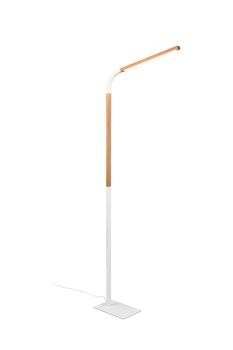 Lampadaire NORRIS articulé blanc et bois Métal/bois blanc mat/bois 11W