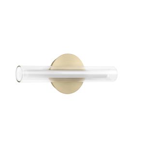 Applique tube verre LED laiton Mat série OSLO