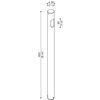 Potelet cylindrique extérieur 1L 900mm AGO anodisé noir