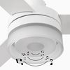Ventilateur Plafond Design ICE avec LED 12W et Haut-Parleur – Ø132 cm – Blanc/Érable – Été/Hiver – Silencieux