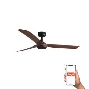Ventilateur de Plafond PUNT noir/noyer- Contrôle Tuya Smart