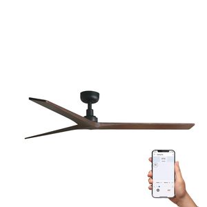 Ventilateur de plafond KLIM L noir/noyer connecté WIZ télécommande