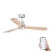 Ventilateur plafond LANTAU bois clair– Moteur – Télécommande – connecté Smart Wiz– Été/hiver