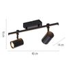 Barre 2 spots orientables BARIK avec barre lumieuse finition Noir mat