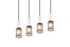 Suspension TOSH 4 Lumières Noir Mat / Bois Blanc - 304300434