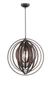 Lustre BOOLAN en cercles concentriques bois foncé de TrioLighting