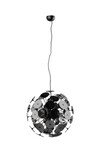 DISCALGO - Suspension ronde 6xE14 noir mat et verre chromé réf. 30990065