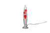 Lampe à lave LED Vesuv - Pied Gris Titane, Liquide Clair & Lave Rouge