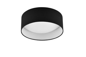 Plafonnier LED rond LOCARNO et abat-jour noir et blanc