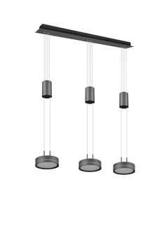 Lustre monte et baisse anthracite 3 têtes FRANKLIN de TrioLighting