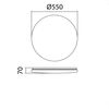 Plafonnier 72W Ø550 opale blanc Led CCT 