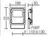 Projecteur extérieur Led ARIC noir 70W IP65 2400°k