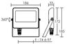 Projecteur extérieur noir Led WINK 2 ARIC 50W IP65 3000°k à câbler 