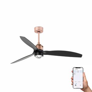 JUST FAN – Ventilateur plafond design industriel avec LED 16W et gestion WiZ Smart