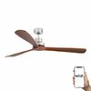 Ventilateur de plafond LANTAU XL nickel et noyer connecté Wiz+télécommande