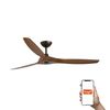 Ventilateur plafond MOREA L noir/noyer connecté TUYA télécommande