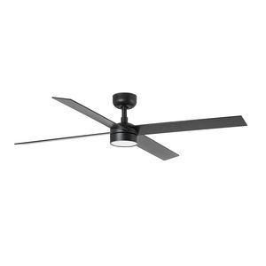 Ventilateur de plafond RUDDER L noir/bois Led et télécommande